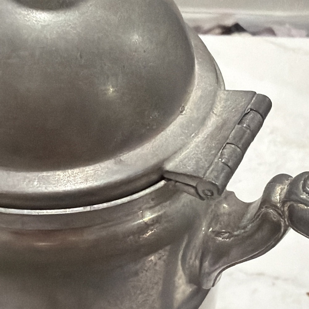 Antique 19th C Pewter Lighthouse Coffee Pot Copper Bottom 1671 Hinged Lid 9" - Picture 7 of 16